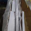 SmartStandard 34 x 84 inch White Sliding MDF Barn Door with 6FT Black Sliding Door Hardware Kit & Handle, Pre-Drilled Ready to Assemble, Waterproof PVC Coating, H-Frame