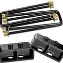 HHCSOP 2" Rear Lift Block Kit for F150, 2 inch Rear Leveling Lift Kits Compatible with 2004-2022 Ford F-150 2WD 4WD, with Extended U-Bolts Set and Square Leaf Spring Axle