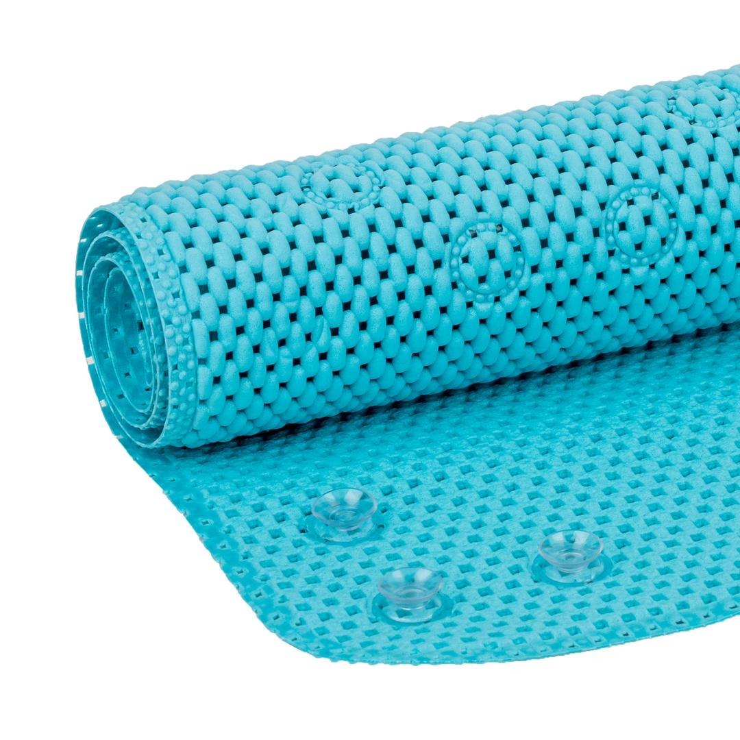 Mainstays 17" x 36" Cushioned Foam Bathtub Mat with Suction Cups, Blue