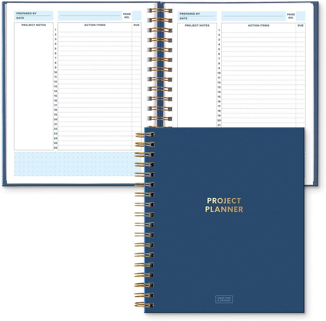 S&O Project Management Planner - Work Organizer Daybook Assignment Schedule Notebook - Task Manager Activity Notebooks for Work - Project Management Journal- 200 Pages, 8.25" x 9.3