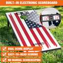 SPOYNAL Electronic Cornhole Board Set 4 x 2 FT, Wooden Corn Hole Game with Built-in Score Display, Portable Yard Games Set with 8 Bean Bags for Backyard, Tailgate, Lawn and Outdoor Gatherings