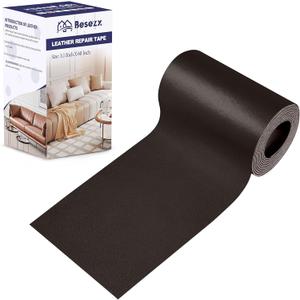 Besezx Leather Repair Patch Tape Kit, Self Adhesive Leather Repair for Furniture, Couch, Sofa, Car Seats,Office Chair,Vinyl Repair Kit.3.1inx60in (Dark Brown)