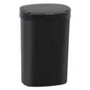 BestOffice | 13 Gallon Trash Can with Lid | Automatic Touchless Garbage Can | Odor Control | Modern Oval Design | Easy to Clean | Plastic | Black | Fits Any Kitchen, Bathroom, Office or Home