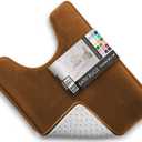 Clara Clark Bathroom Rugs, Velvet Memory Foam Bath Mat, Non-Slip, Machine Washable Bath Rugs - Dries Quickly, Ultra Soft Plush Bath Mats for Bathroom, 20 x 24, Chocolate Brown