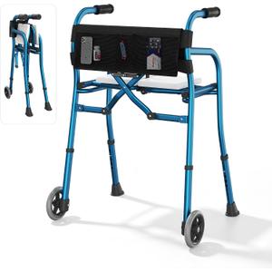 Walkers for Seniors with Seat,Front Wheel Walker Lightweight Quick Folding