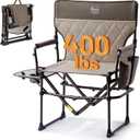 TIMBER RIDGE 400lbs Heavy Duty Camping Chair Portable Directors Chair
Folding Camp Chair with Side Table & Pocket Compact Size for Outdoor, Lawn, Sports and Fishing, Tan