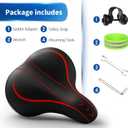 Xmifer Oversized Bike Seat, Comfortable Bike Seat - Universal Replacement Bicycle Saddle - Waterproof Leather Bicycle Seat with Extra Padded Memory Foam - Bicycle Seat for Men/Women