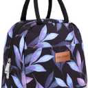 BALORAY Lunch Bag for Women Men Insulated Lunch Box for Adult Reusable Lunch Tote Bag for Work, Picnic or Travel (Blue Leaves)