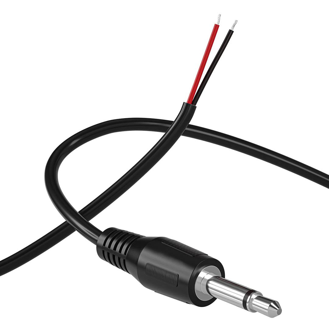 SIOCEN Replacement 3.5mm Male Jack to Bare Wire Open End TS 2 Pole Mono 1/8" 3.5mm Jack Plug Connector AUX Audio Cable for Scanner,Speaker PA Horns,Morse Key, Cooling Fans, Power amp Repair