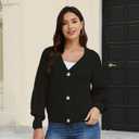 Women's Loose Sweater Button Soft V-Neck Long-Sleeved Cardigan Knitted Sweater Warm and Comfortable Coat (M)