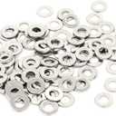 uxcell M3x6mmx0.5mm Stainless Steel Round Flat Washer for Bolt Screw 100Pcs