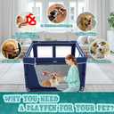 XVISHX 42x42 Inches Puppy Playpen with Dog Pads, Dog Playpen for Puppies or Small Dogs, Pet Playpen for Indoor & Outdoor, Sturdy Safety DogPen with Thickened Fabric, High-Strength Nylon Wire Mesh