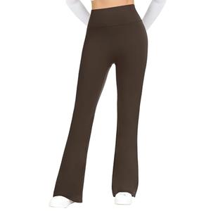 FireSwan Flare Leggings for Women High Waisted Seamless Yoga Pants with Tummy Control Bootcut Bell Bottoms Leggings Brown, XL