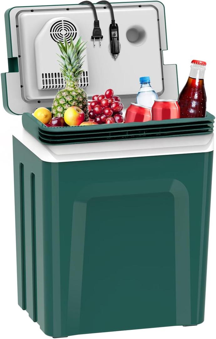 SubSun 27 Quart Electric Cooler and Warmer Portable Thermoelectric Fridge, Green 
