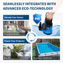 ZLAISS1HP Sump Pump Submersible - 3700 GPH Water Pump with Automatic Float Switch, Versatile For Clean Water, for Pool, Pond,Garden, Flooded Cellar, Aquarium and Irrigation, Medium, Blue, KF750AQ