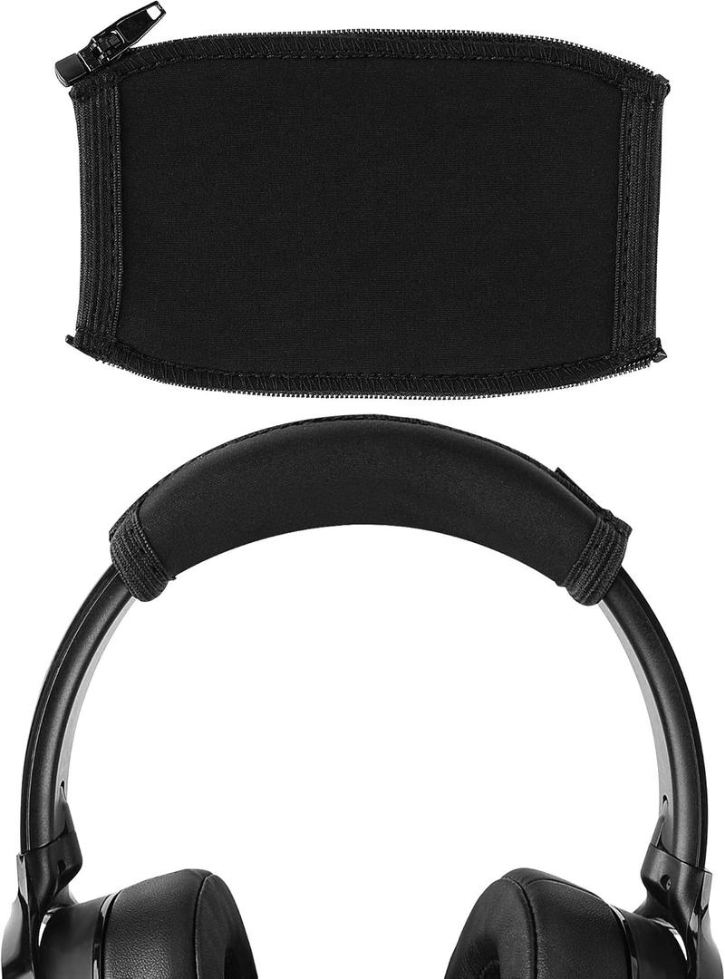 Geekria Flex Fabric Headband Cover Compatible with Skullcandy Crusher Evo, Crusher ANC, Crusher ANC 2, Hesh 3, Hesh Evo, Hesh ANC, Venue Headphones, Easy DIY Installation (Black)