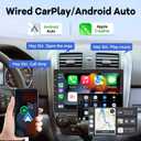 10.1 inch Single Din Car Stereo with CarPlay and Android Auto, 10 inch Touch Screen Radio with Mirror Link/1080P/EQ Audio/SWC/Bluetooth +Backup Camera+MIC