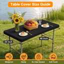 BDDC 2 Pack Rectangle Fitted 4ft Table Cover 24" x 48" Stretchy Spandex Black Table Cloth, Washable & Wrinkle-Resistant Tablecloth for Tables, Indoor/Outdoor Picnics, Patios & Events