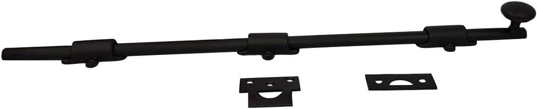 QCAA Dutch Door Bolt, Solid Brass, 24", Matte Black, Made in Taiwan, 1 Pack