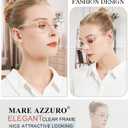 MARE AZZURO Clear Reading Glasses Women Fashion Round Readers 0 1.0 1.25 1.5 1.75 2.0 2.25 2.5 2.75 3.0 3.5 4.0 5.0 6.0