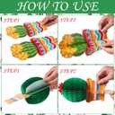 Zonon 12 Pcs Cinco De Mayo Cactus Party Decorations Mexican Fiesta Honeycomb Table Centerpieces Mexico Garland Cutouts Decor for Fiesta Baby Shower Favor Cactus Theme Classroom Birthday Party Supplies