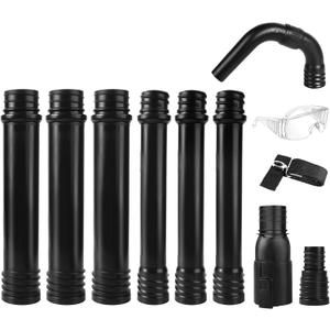 Zipcase Gutter Cleaning Kit - 9.25 ft Safe, with 360 Adjustable Nozzle, Ground-Level Leaf Blower Gutter Attachment Compatible with EGO 530CFM / 580CFM / 575CFM / 650CFM/ 615CFM/LBX6000 Leaf Blowers