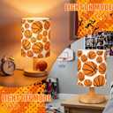 VIHOSE Basketball Kids Table Lamp for Bedroom Kids Bedside Lamp with Linen Wooden Nightstand Cartoon Nursery Lampshade for Girls Boys Living Room