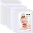 Egofine Pack of 5 White Pre-Cut 5x7 Picture Mat for 4x6 Photo with White Core Bevel Cut Mattes Sets. Includes 5 High Premier Acid Free Mats & 5 Backing Board & 5 Clear Bags