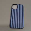 Magnetic for iPhone 13/14 Case Cute Stripes Phone Case, Shockproof Slim TPU and Hard PC Protective Phone Cover Compatible with MagSafe Designed for Women Girls, Lake Blue