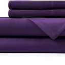 Hotel Sheets Direct 4 Piece Bed Sheet Set Queen Size, 100% Viscose Derived from Bamboo Sheets Set with 2 Pillowcases, Cooling & Breathable Luxury Bedding, Moisture-Wicking & Silky Soft Texture, Purple