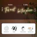 This Must Be the Place Neon Sign 41 Inch, Neon Light Signs with Remote Dimmer, LED Light Up Signs for Wall Decor Bedroom, Office, Cafe, Bar, Weddings, (Warm White), 47.8 * 22cm + 55 * 22cm