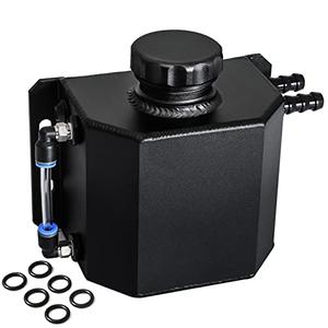FlyOX Coolant Radiator Overflow Aluminum Tank Reservoir Expansion Catch Can 1L Universal, Black
