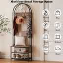 Small Hall Tree with Shoes Bench,Coat rack with hooks & shelves
3 in 1 Arched hall tree with shoes storage for Small Space Entryway Organizer for Bedroom, Living Room