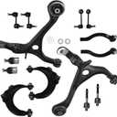 labwork 14Pc Steering Suspension Kit Front Upper & Lower Control Arms Ball Joint Assembly Driver & Passenger Tie Rod End Sway Bar Link Kit Replacement for Honda Accord 2.4L 3.0L Acura TSX