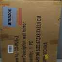 COGOOD Farmhouse Barn Door Mirror - 25" x 18" Rustic Wood Framed Decrative Mirror for Bathroom, Living Room, Entryway Wall Decor (Black)