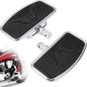 Adjustable Motorcycle Floorboards, Rider/Driver/Passenger Footboards Footrest Universal Foot Pegs Front/Rear Pedal for Honda VTX1300/1800 Shadow 1100 Yamaha V Star 650 Suzuki C50 Kawasaki Accessories (Eagle)