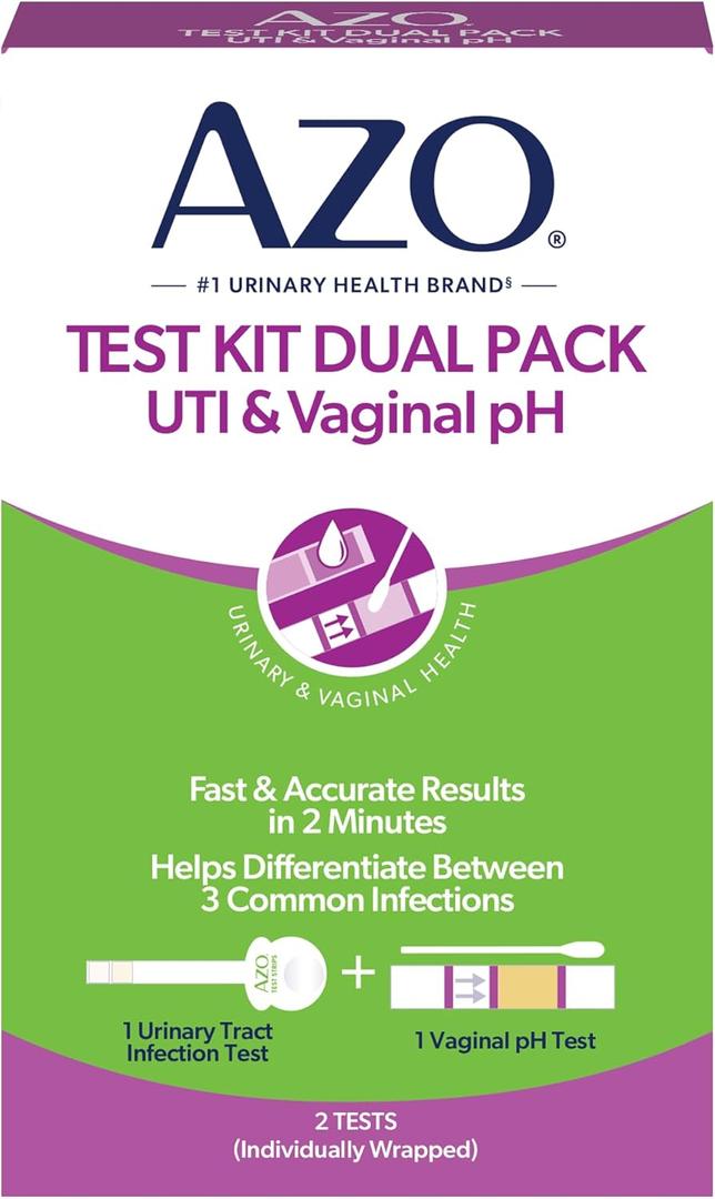 AZO Urinary Tract Infection (UTI) Test Strip + Vaginal pH Test Kit, Fast & Accurate Results, from The #1 Most Trusted Brand, FSA/HSA Eligible