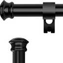 5/8 Inch Diameter Window Curtain Rods with Brackets,Black Splicing Stainless Steel Drapery Rods,Heavy Duty Curtain Rod Set 30 to 88 Inch Easy Install (30-88")