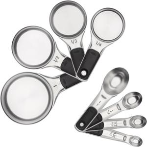 OXO Good Grips Stainless Steel Measuring Cups and Spoons 8-Piece Set, 4 Cups and 4 Spoons