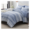Bedsure Full Comforter Set 7 Pieces, Blue Striped Bedding Set for All Seasons, Reversible, Cationic Dyeing Bed in a Bag with Comforter, Sheets, Pillowcases & Shams, Full Size