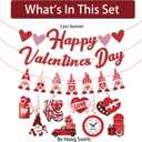 Biswiter Valentines Day Decorations, NO-DIY Party Decorations Includes Glitter Happy Banner, Supplies Hanging Swirls, for Office