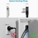 Elecan 45 Angle Flat Plug Power Extension Cord 20 Ft, Seamless One-Piece Molded Low Profile 3 Prong 16 AWG Grounded Wire Electric Cable for Home Office Appliance,13A 125V 1625W,SVT-ETL with Organizer