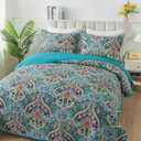 BEDIFANY Cotton Quilt King Size - Lightweight King Size Quilt Bedding Set for a Comfortable Sleep - Reversible Bedspread (98 * 106 in) with Boho Pattern, 3 Pieces
