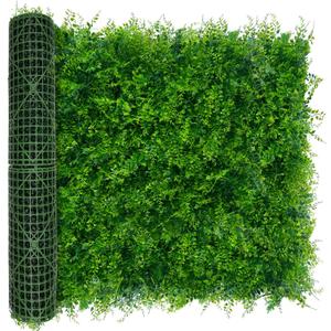Greenery Faux Grass Wall Backdrop: 40"x120"33.5 SQFT UV-Anti Artificial Green Boxwood Panel for Patio Balcony Privacy & Ivy Fence Covering Privacy, Garden, Backyard Wall Backdrop Decor