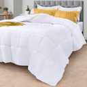 Utopia Bedding Comforters King Size, All Season Duvet Insert, Down Alternative Box Stitched Bed Comforter with Corner Tabs, Machine Washable (White)