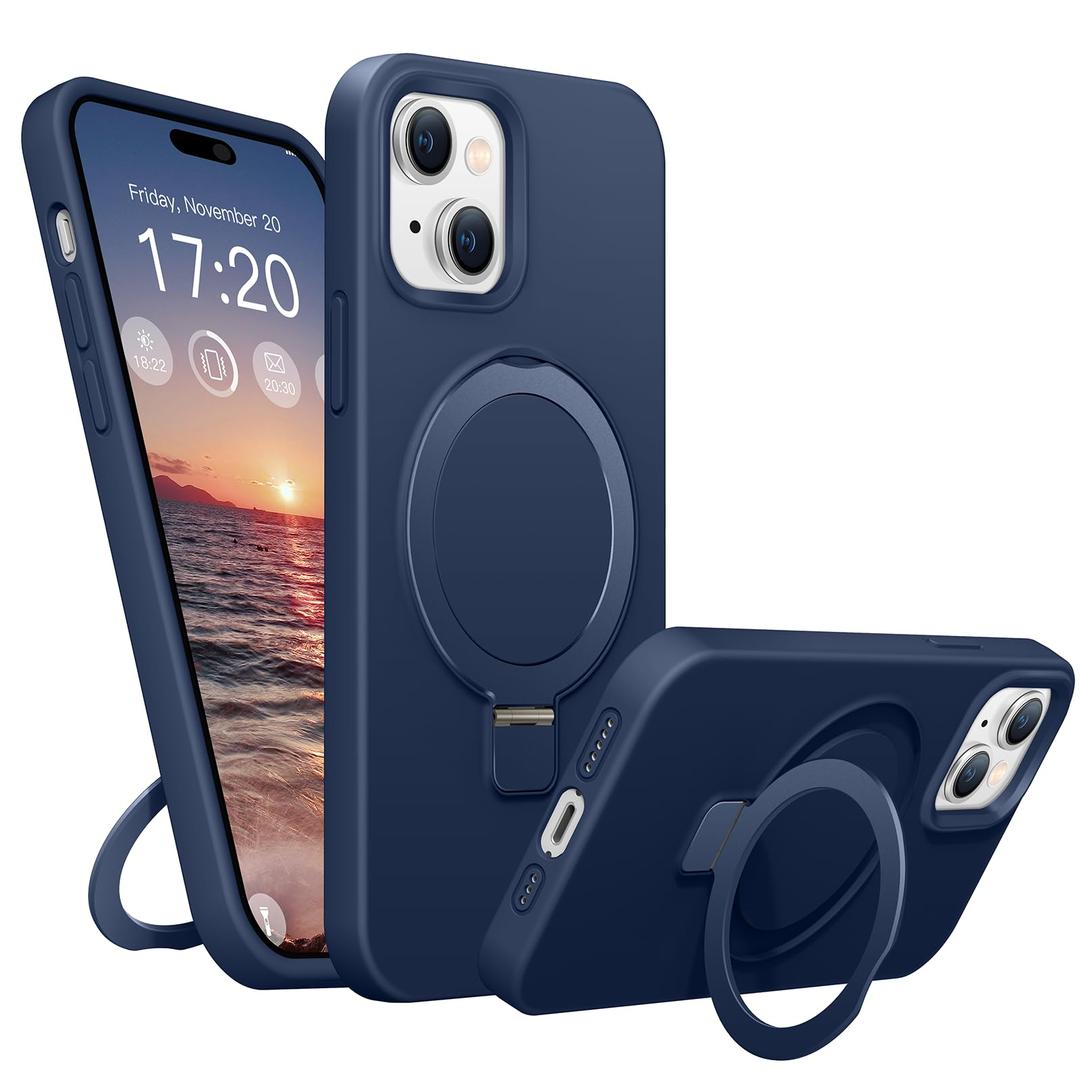 BENTIACC Liquid Silicone Magnetic Case for iPhone 13/14, Dark Blue
