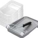 Bates- Paint Tray Set, 9 Inch, 12 pcs, 1x 9 Inch Paint Roller Tray, 10x Disposable Tray Liners & 1x Roller Frame
