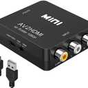 RCA to HDMI Converter, 1080P RCA Composite CVBS AV to HDMI Video Audio Converter Adapter Compatible with N64 Wii PS2 Xbox VHS VCR Camera DVD, Support PAL/NTSC with USB Power Cable