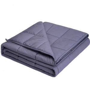 KPBLIS Weighted Blanket 15 lbs 48" x 72" for 130-170 lbs, 7 Layers Heavy Blanket with Cooling Breathable Cotton and Glass Beads, Dark Gray