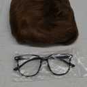 Mens Wigs with Glasses Short Brown Ginger 60s 70s Male Wig for Costume Accessories Halloween Outfit
